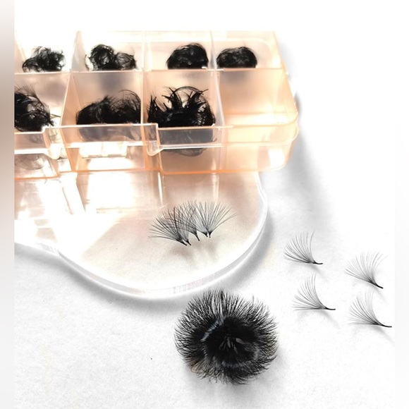 New! Unused! Lash Extensions 20D 1000 Fans Handmade Pinching Fans Mix Lengths 9- - Picture 6 of 11